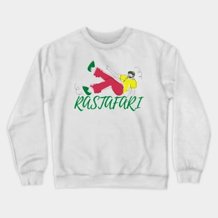 Rasta boy drawn with black and white lines representing cultural values and traditions. Crewneck Sweatshirt